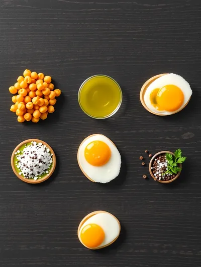 Chickpea Fried Eggs - ingredients preparation