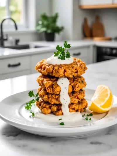 Crispy Chickpea Fritters – Easy Vegetarian Meal Prep - cooking process
