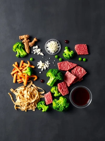 Chinese Beef and Broccoli – One Pan Take-Out - ingredients preparation