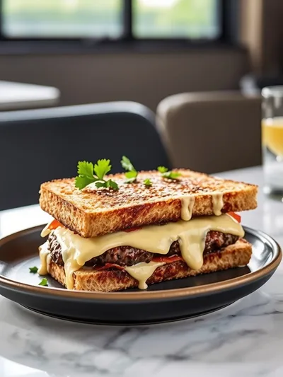 Classic Patty Melt - cooking process