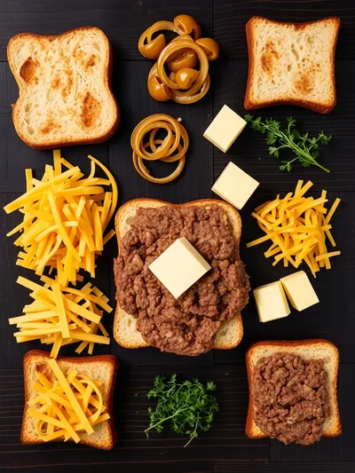 Classic Patty Melt - ingredients preparation