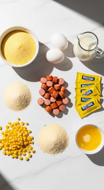 Easy Homemade Corn Dog Bites - cooking process