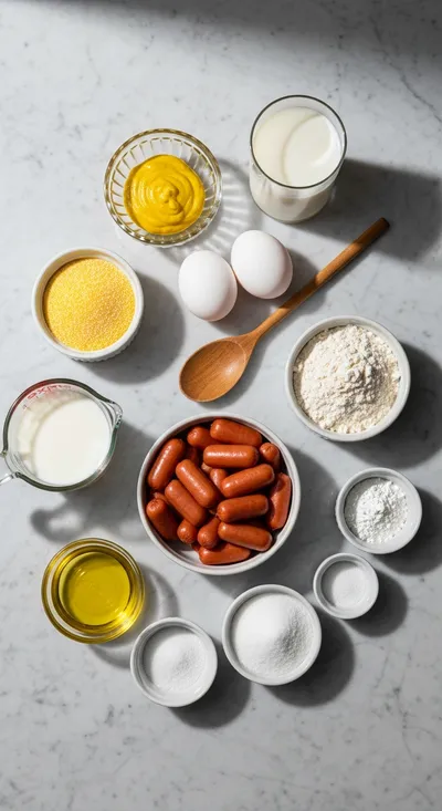 Easy Homemade Corn Dog Bites - cooking process