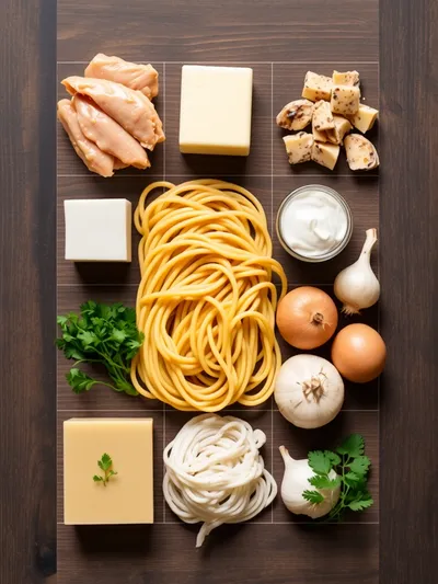 Cowboy Butter Chicken Linguine - ingredients preparation
