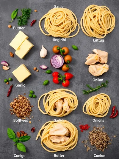 Cowboy Chicken Butter Linguini - ingredients preparation