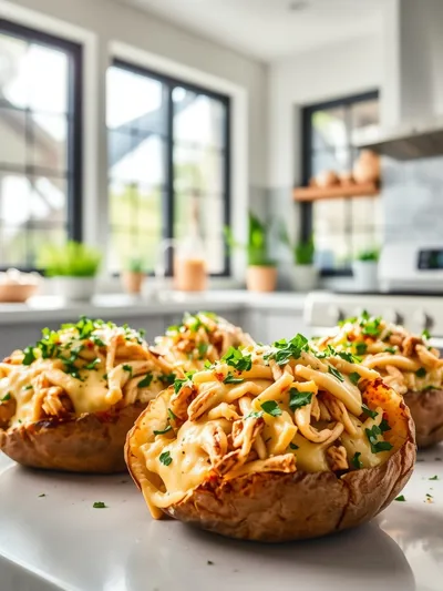 Crack Chicken Stuffed Baked Potatoes