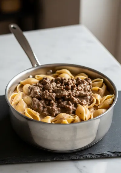 Creamy Beef and Shells Recipe