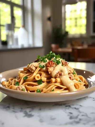 Creamy Cajun Chicken Pasta - ready to serve
