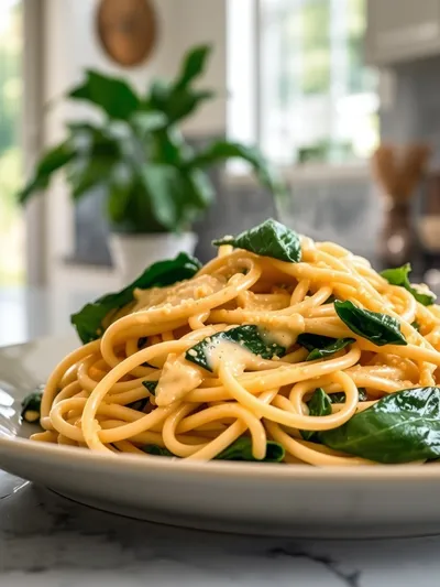 Creamy Cheesy Spinach Pasta