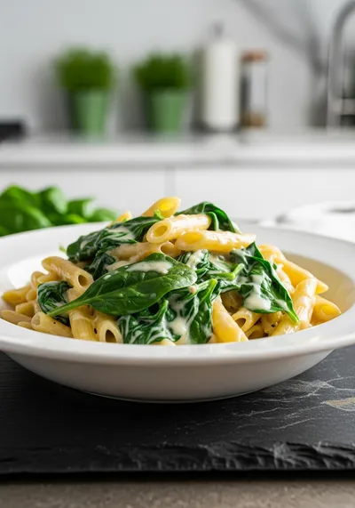 Creamy Cheesy Spinach Pasta – Healthy Palak Pasta