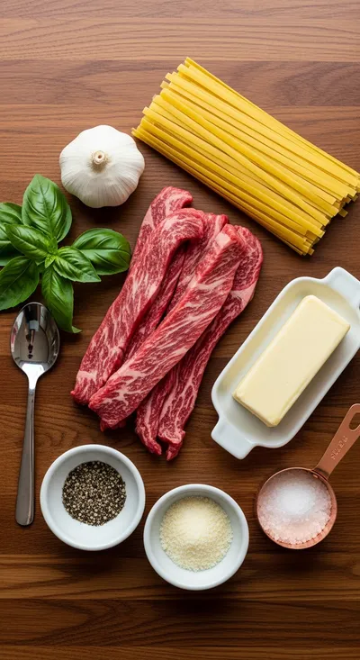 Creamy Garlic Butter Beef Pasta - cooking process