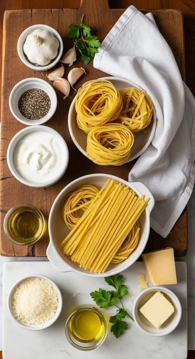 Creamy Linguine - cooking process