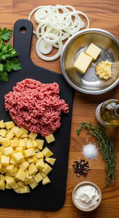 Creamy Meat and Potato Skillet – Easy One-Pan Meal - cooking process