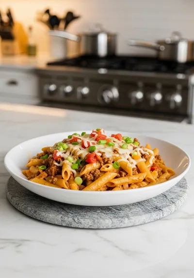 Creamy Rotel Pasta With Ground Beef