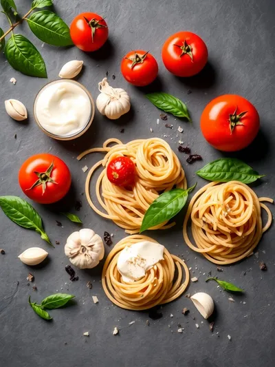 Creamy Tomato Garlic Pasta – Ready in 30 Minutes - ingredients preparation