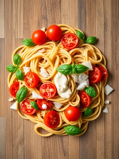 Creamy Tomato Garlic Pasta – Easy Weeknight Dinner - ingredients preparation