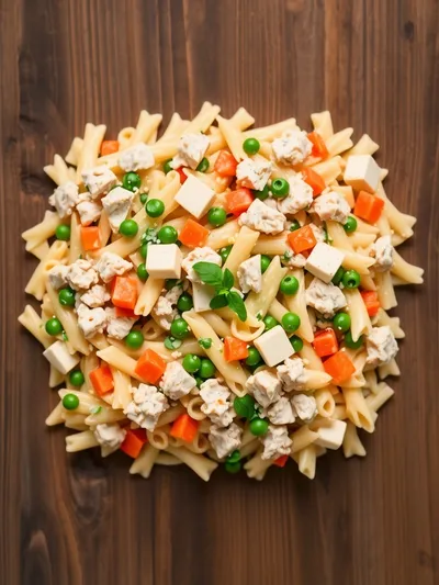 Creamy Turkey Cheddar Ranch Pasta Salad - ingredients preparation