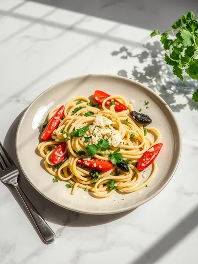 Creamy Veggies and Noodles - ready to serve