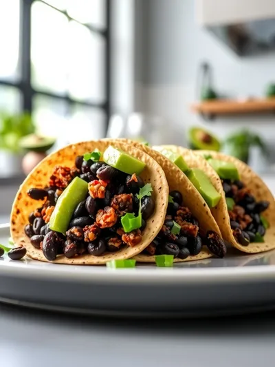 Crispy Black Bean Tacos With Avocado Lime Sauce