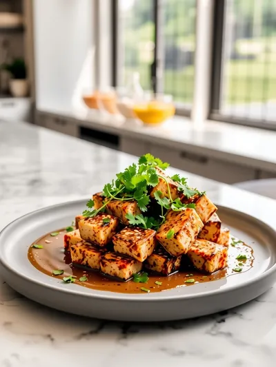 Crispy Herbed Tofu - cooking process