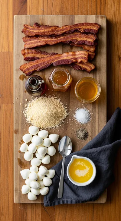 Crispy Turkey Bacon Mozzarella Poppers with Maple Glaze - cooking process