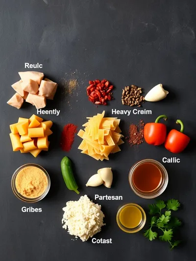 Crock Pot Cajun Chicken Pasta - ingredients preparation