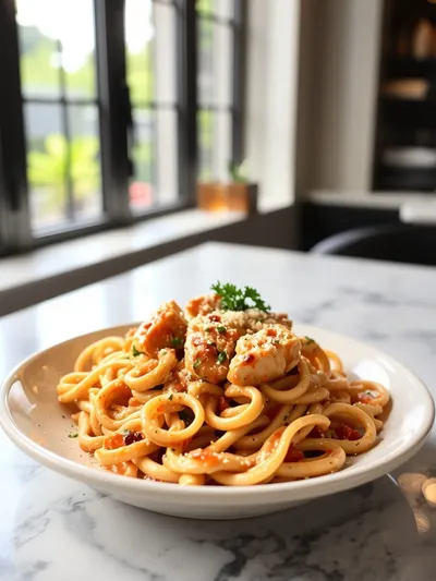 Crock Pot Cajun Chicken Pasta - ready to serve