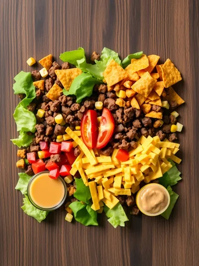 Simple Doritos Taco Salad - ingredients preparation