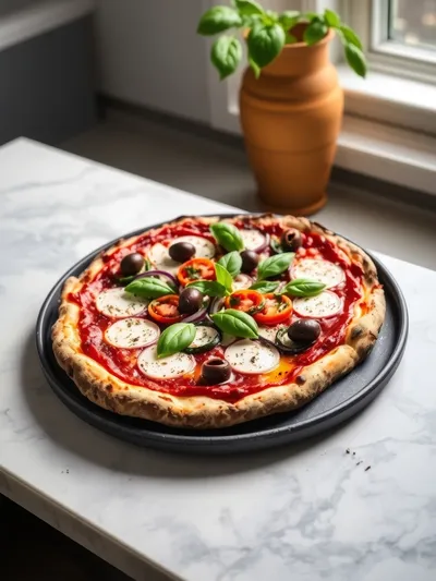 Eggplant Pizza – Vegan & Vegetarian Recipe - cooking process