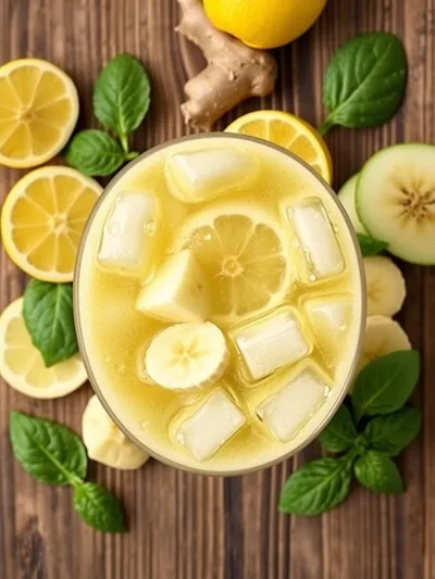 Fresh Lemon Ginger Detoxifying Smoothie - ingredients preparation