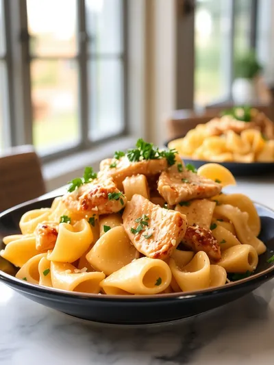 Garlic Butter Chicken Bowtie Pasta - cooking process