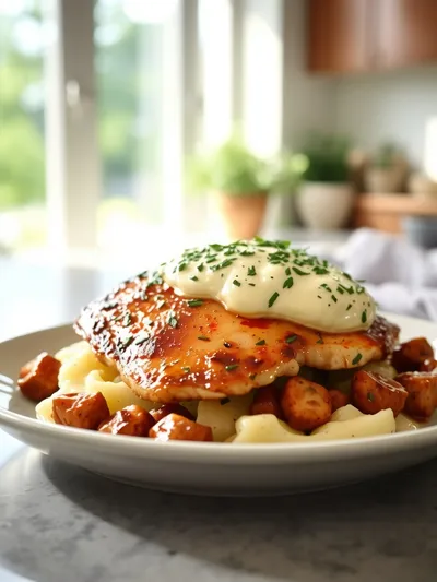 Garlic Herb Chicken with Creamy Mashed Potatoes