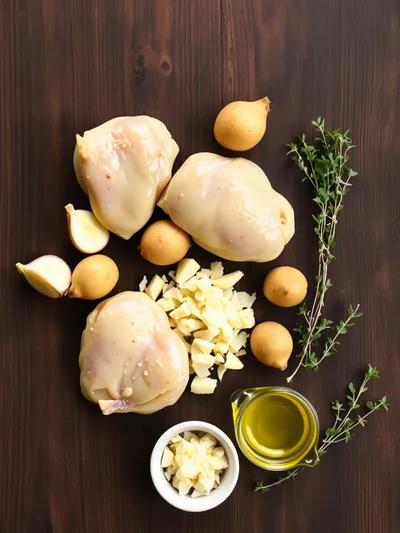 Garlic Parmesan Crockpot Chicken and Potatoes - ingredients preparation