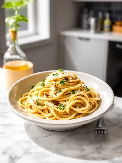 Garlic Parmesan Pasta – 5 Ingredients, 20 Minutes - ready to serve