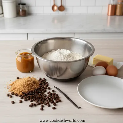 Gooey Coffee Caramel Cake - cooking process