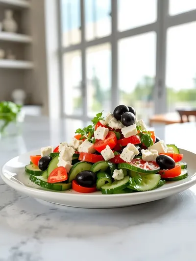 Greek Cucumber Salad – Healthy Quick Recipe - ready to serve