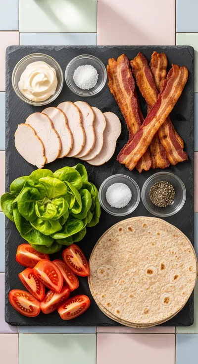 Grilled Turkey BLT Wraps - cooking process