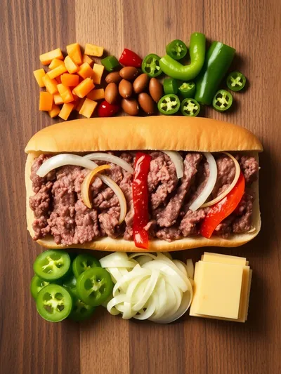 Ground Beef Philly Cheesesteak - ingredients preparation