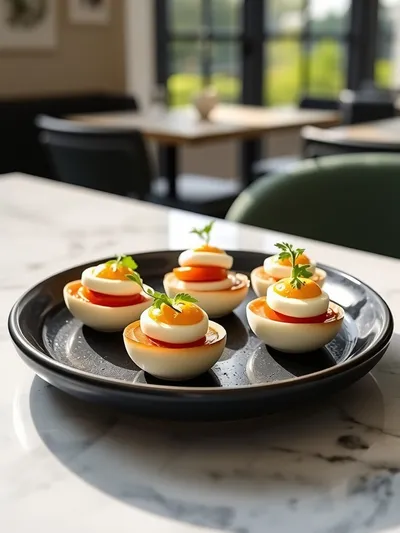Healthy Hard Boiled Egg BLT Bites - ready to serve