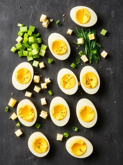 High Protein Cottage Cheese Egg Salad - ingredients preparation