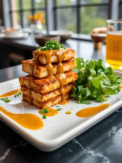 Honey Mustard Tofu Tenders - cooking process