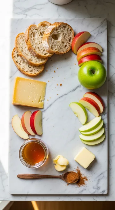 Hot Honey Apple Cheddar Sandwich - cooking process