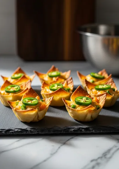 Jalapeño Popper Wonton Cups – Party-Perfect Appetizer