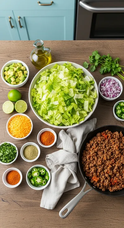 Keto Low Carb Taco Salad - ready to serve