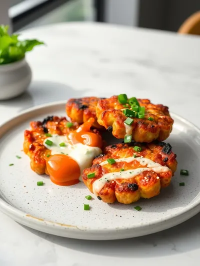 Korean Veggie Fritters with Creamy Gochujang Sauce - cooking process