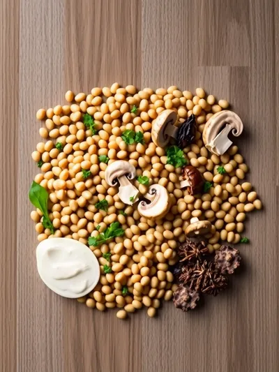 Simple Lentil Mushroom Stroganoff - ingredients preparation