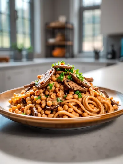 Simple Lentil Mushroom Stroganoff