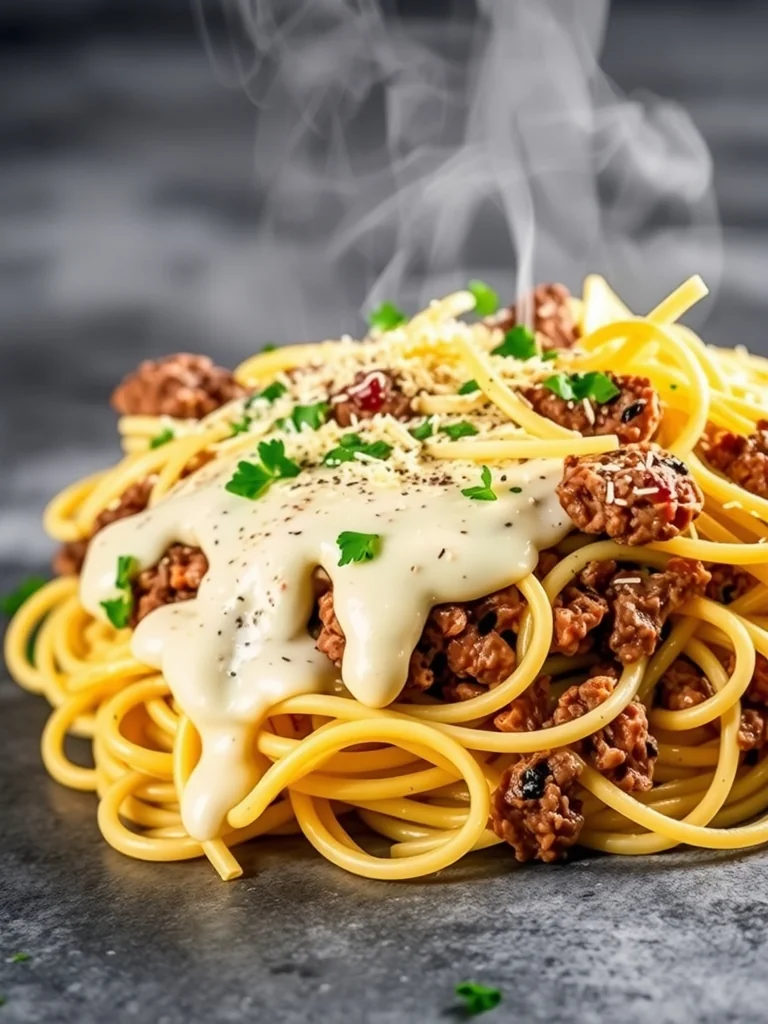 Loaded Cheeseburger Alfredo Pasta – Easy Recipe