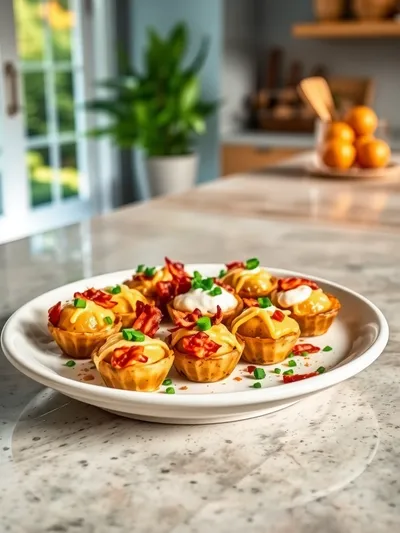 Loaded Mini Potato Bites: Perfect Party Appetizer - ready to serve