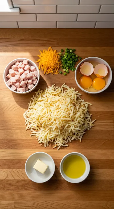 Loaded Turkey and Egg Hash Brown Muffins - cooking process